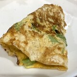 子どものオヤツのブロッコリー入りの野菜クレープ！